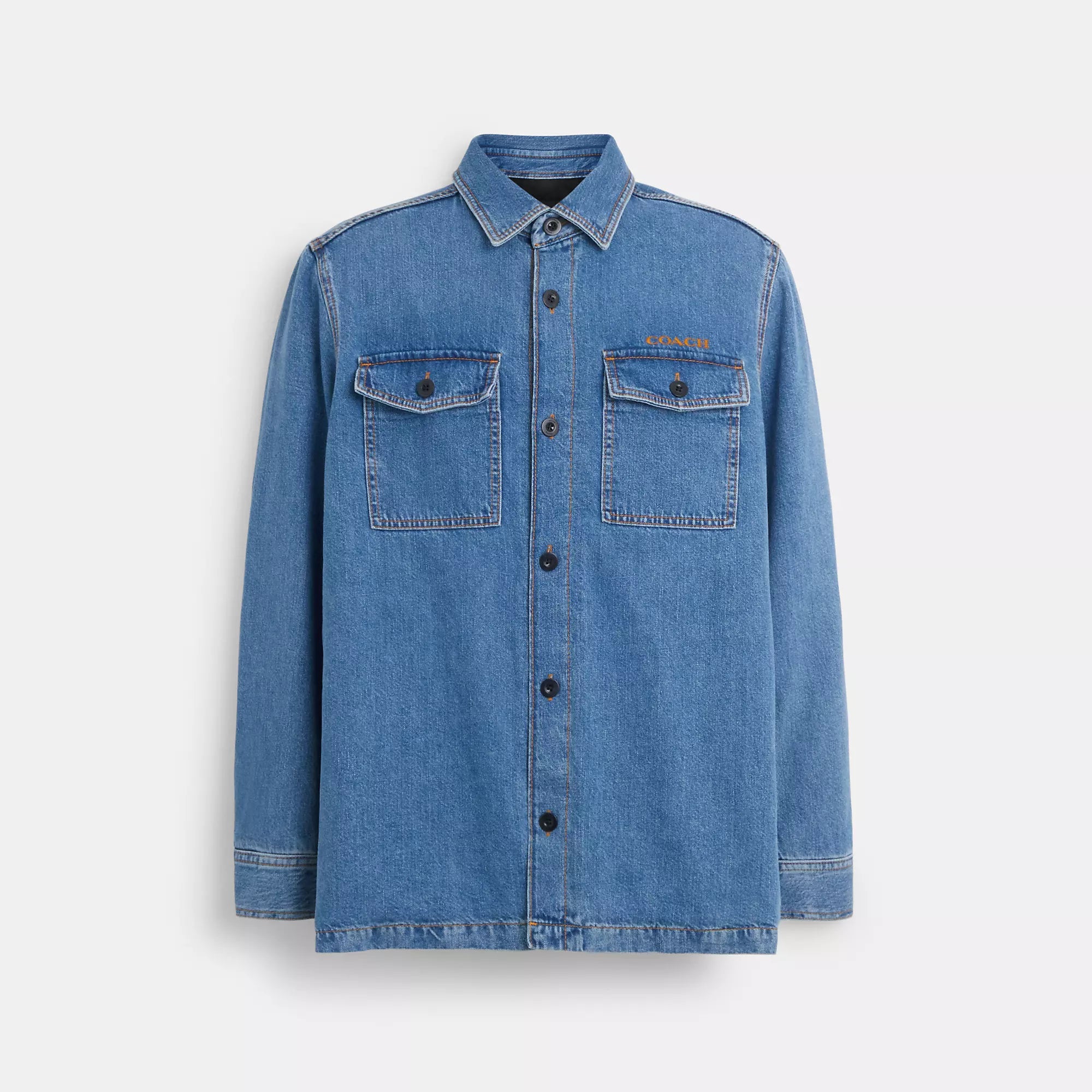 Men's vintage denim jackets-Coach Outlet Denim Overshirt