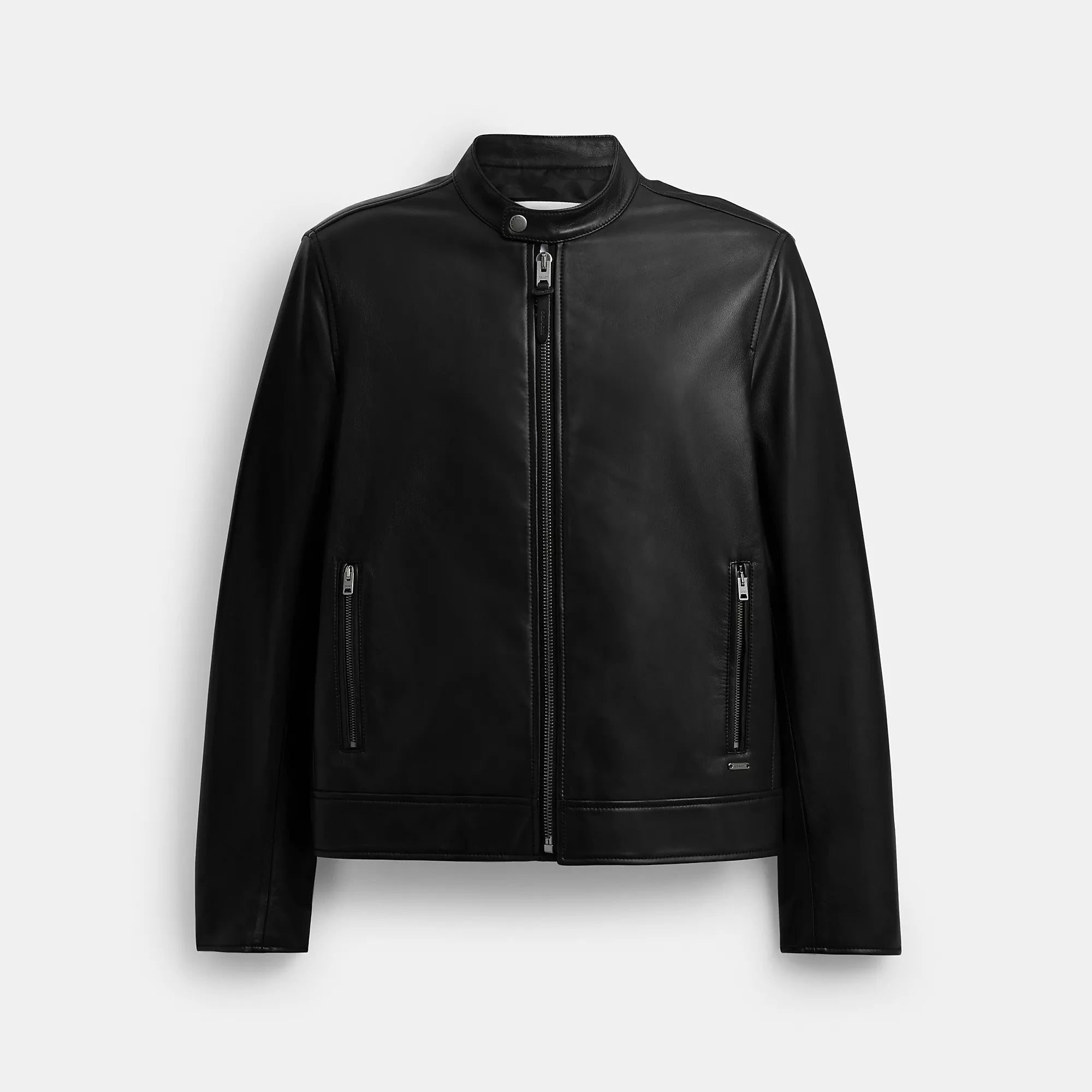 Men's sharp trench jackets-Coach Outlet Leather Racer