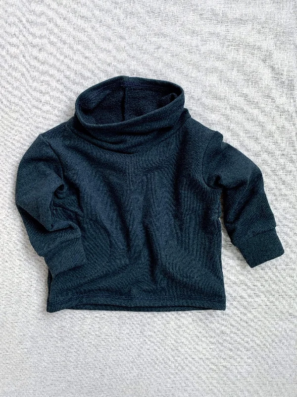 Hoodie for outdoor fun men-cowl neck organic french terry sweatshirt in ink