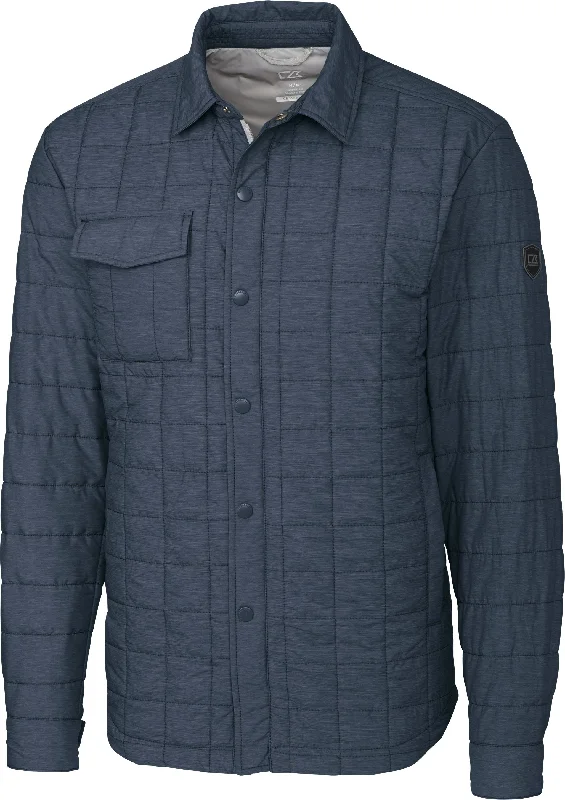 Men's tailored trench jackets-Cutter & Buck Rainier PrimaLoft® Mens Eco Insulated Quilted Shirt Jacket