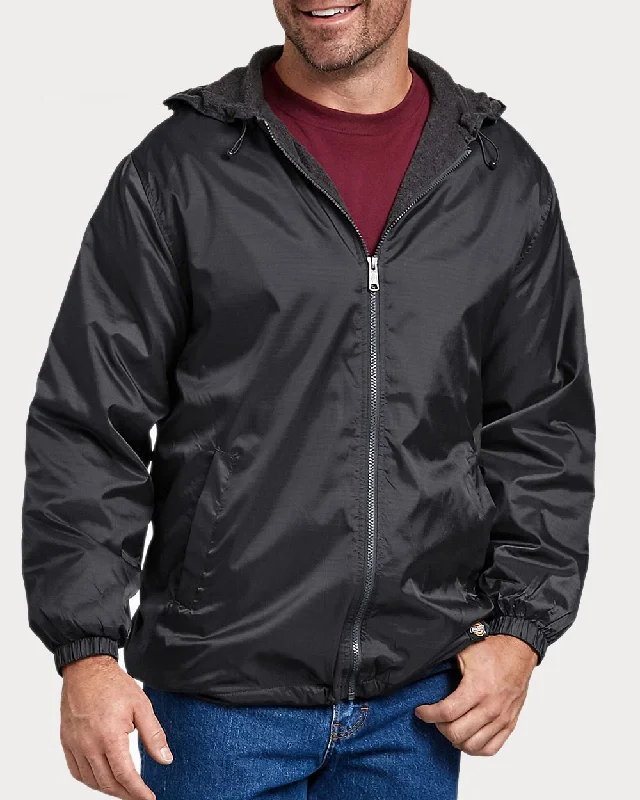 Men's sleek quilted jackets-Dickies Men's Fleece Lined Nylon Hooded Jacket