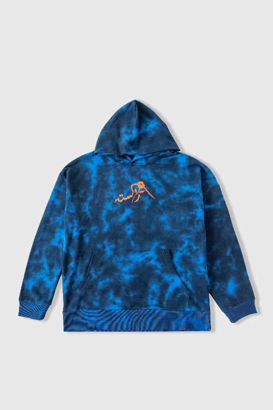 Men’s warm black pullover-DIGINK COLLAB TYE DYE HOODIE