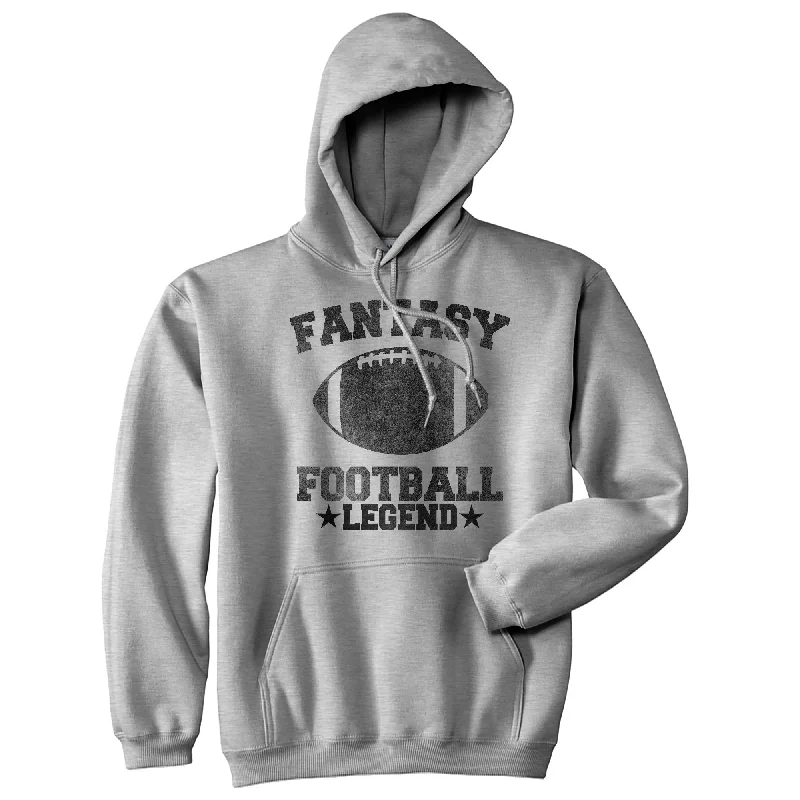 Men’s comfy black pullover-Fantasy Football Legend Hoodie Funny Top Funny Gift for Dad Cool Sweatshirt