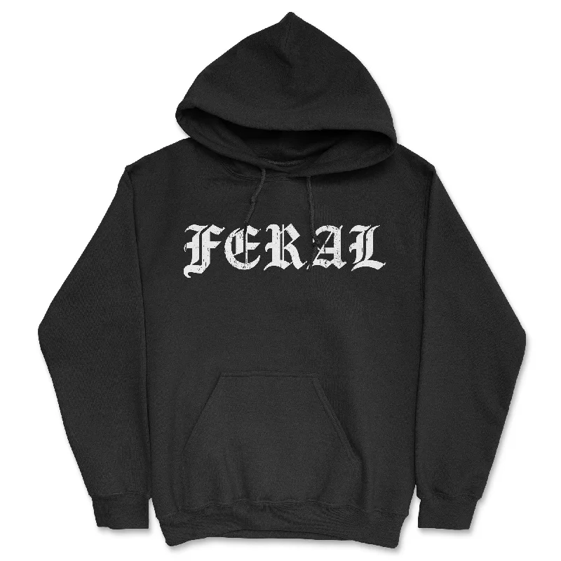 Men’s slim sport hoodie-Feral Unisex Hoodie Funny Wild Animal Savage Joke Hooded Sweatshirt