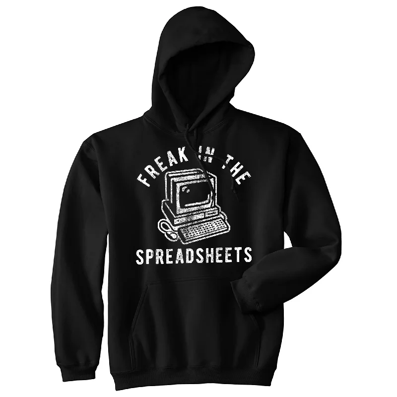 Men’s slim navy hoodie-Freak In The Spreadsheets Unisex Hoodie Funny Nerdy Office Job Computer Joke Hooded Sweatshirt