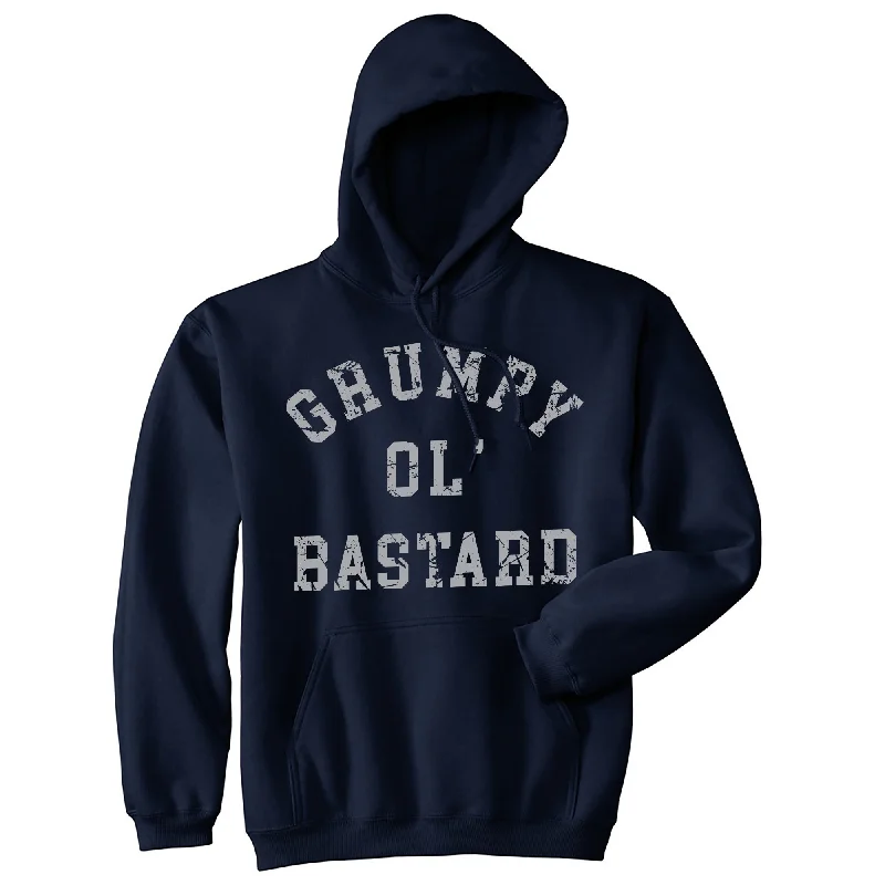 Men’s sleek navy hoodie-Grumpy Ol Bastard Unisex Hoodie Funny Cranky Grouchy Old Joke Hooded Sweatshirt