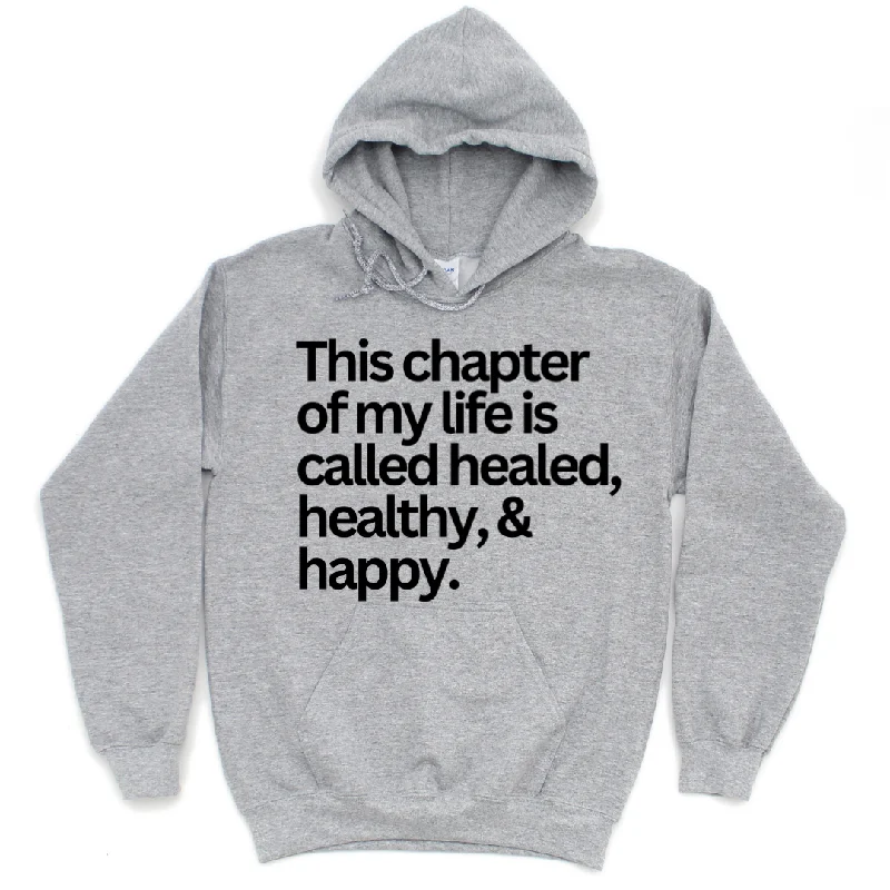 Hoodie with bold sleeves men-Healed, Healthy, & Happy Hoodie