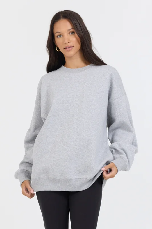 Men’s slim sport pullover-Heather Grey Proweave Crewneck Sweatshirt