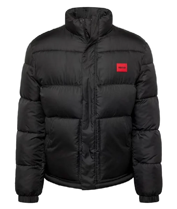 Men's windproof rain jackets-Hugo Men's Balto 2411 Quilted Puffer Jacket, Black