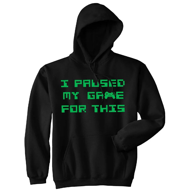 Men’s sleek black pullover-I Paused My Game For This Hoodie