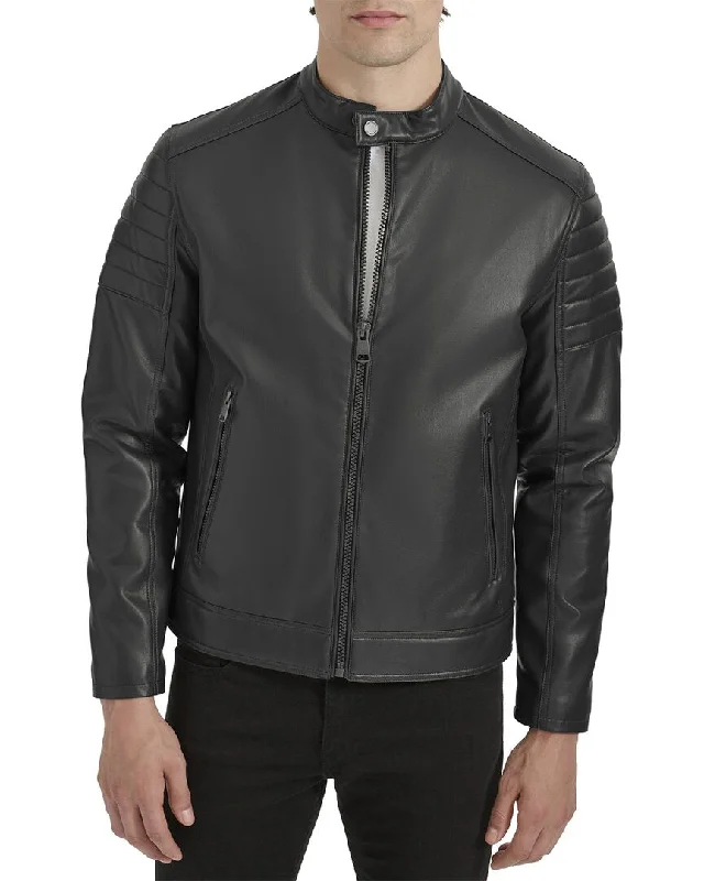 Men's classic trench jackets-Kenneth Cole Moto Jacket