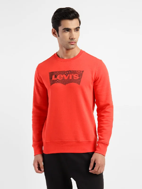 Hoodie with contrast hem men-Men's Brand Logo Crew Neck Sweatshirt