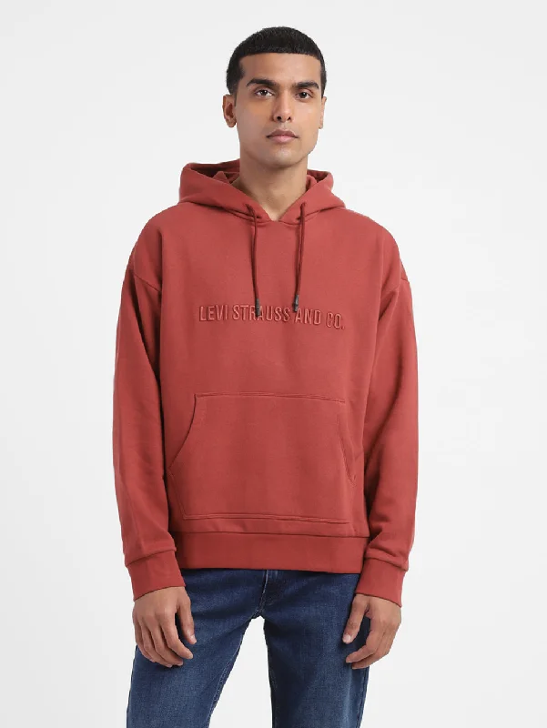 Hoodie with graphic logo men-Men's Solid Hooded Sweatshirt