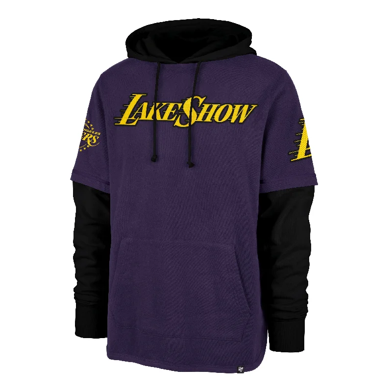 Men’s slim sporty hoodie-LOS ANGELES LAKERS CITY EDITION TRIFECTA '47 SHORTSTOP HOOD