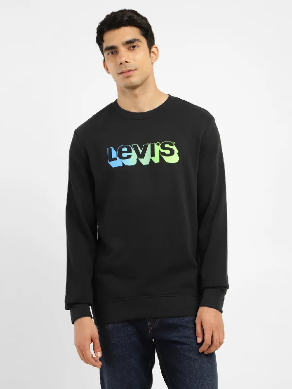 Men’s sleek black pullover-Men's Brand Logo Crew Neck Sweatshirt