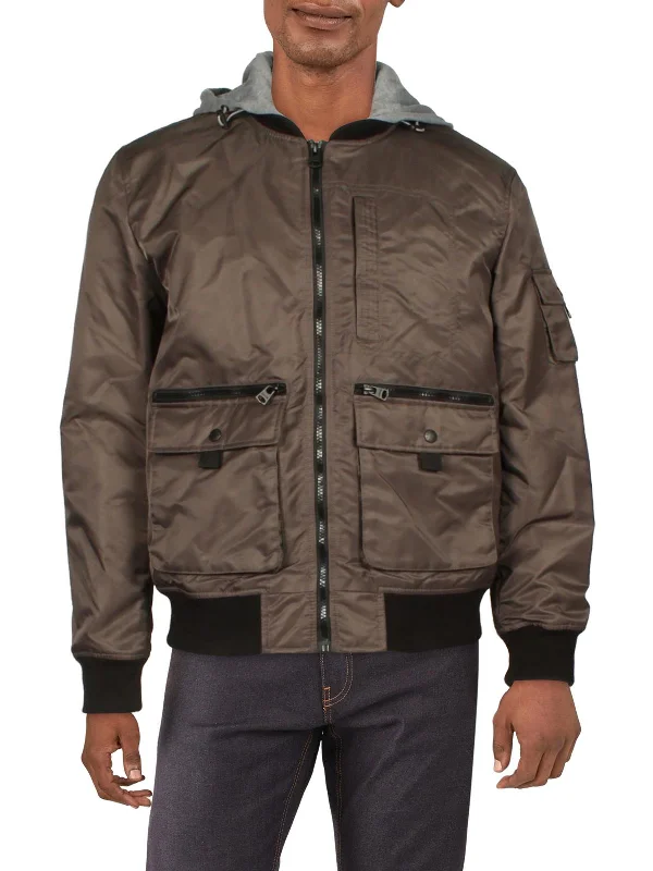 Men's urban parka jackets-Mens Hooded Cold Weather Utility Jacket