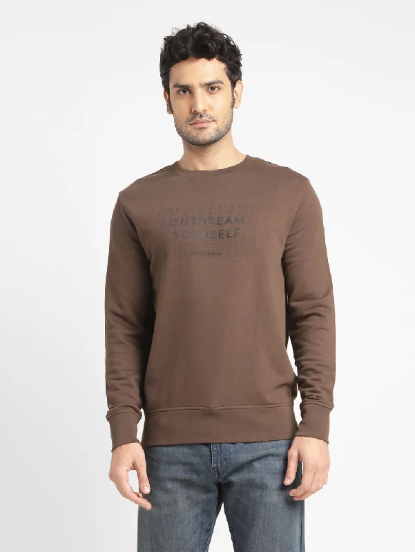 Hoodie for morning adventures men-Men's Printed Crew Neck Sweatshirt