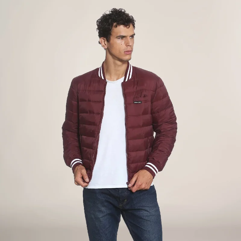 Men's wool-lined trench jackets-Men's Varsity Puffer Jacket