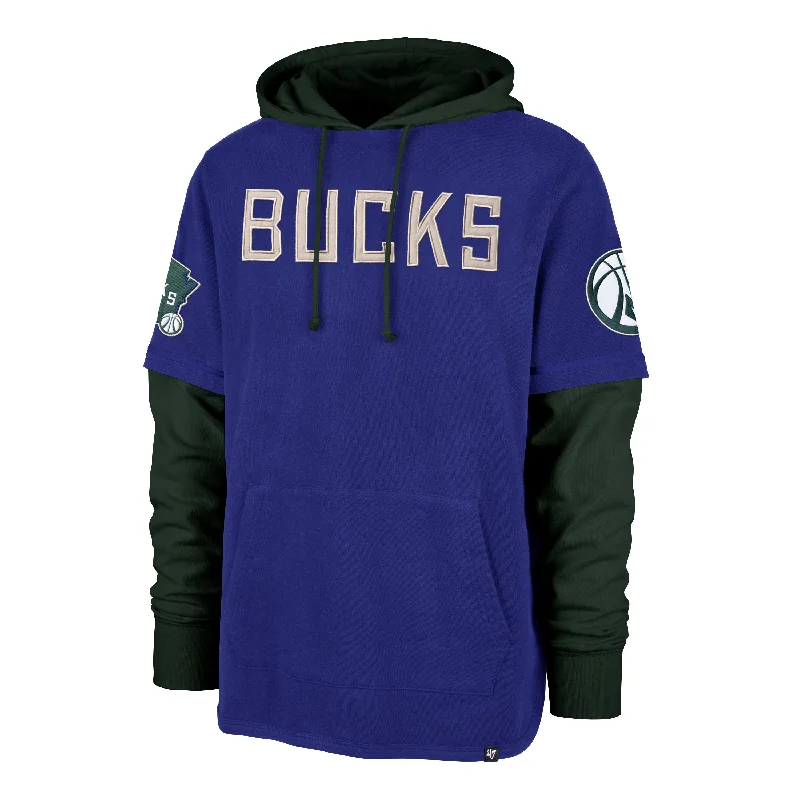 Hoodie with vintage cuffs men-MILWAUKEE BUCKS CITY EDITION TRIFECTA '47 SHORTSTOP HOOD