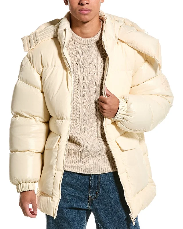 Men's glossy leather jackets-Moncler Coat