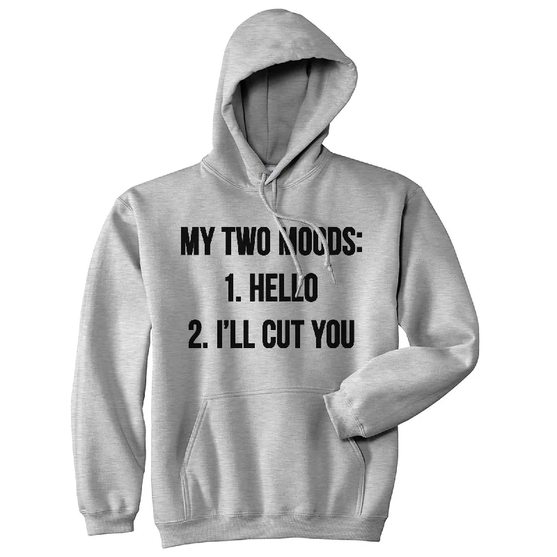 Hoodie with vintage wash men-My Twoo Moods Hello I'll Cut You Hoodie