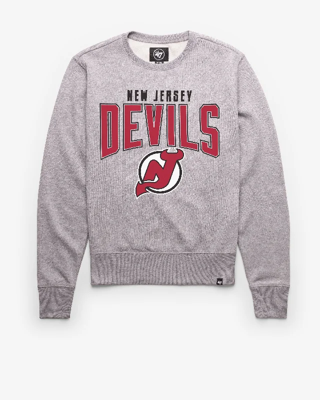 Men’s cozy grey pullover-NEW JERSEY DEVILS TEAM ELEMENTS ARCH '47 HEADLINE CREW