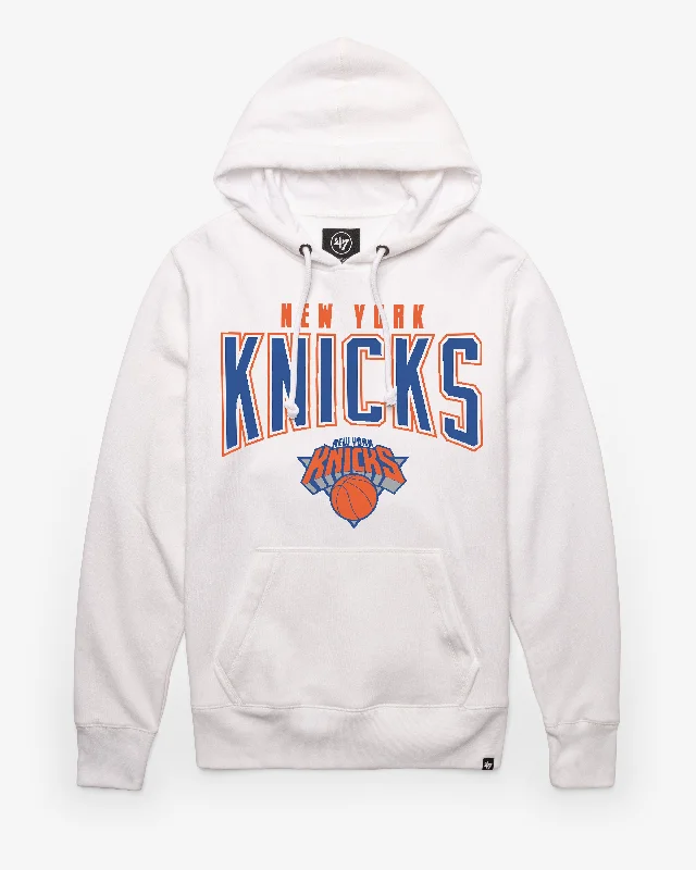 Men’s soft gym pullover-NEW YORK KNICKS TEAM ELEMENTS ARCH '47 HEADLINE HOOD