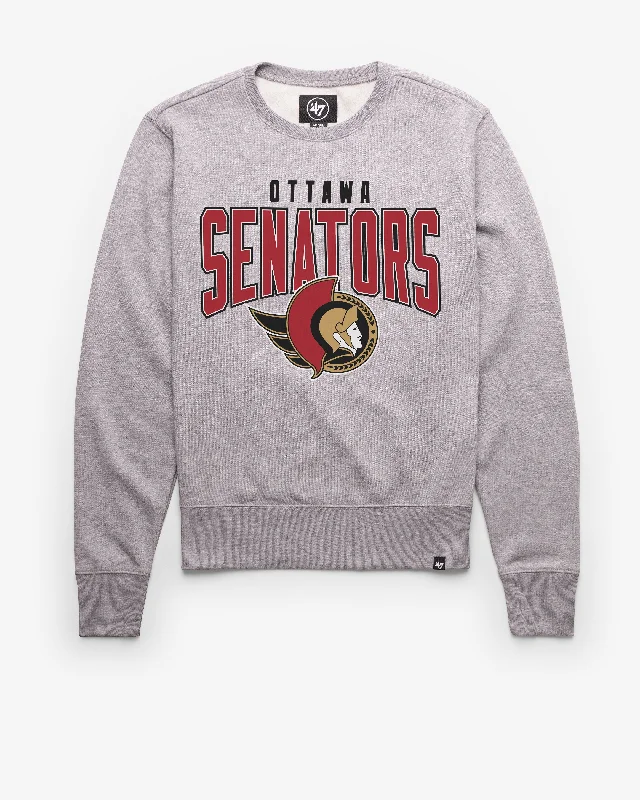 Men’s comfy grey hoodie-OTTAWA SENATORS TEAM ELEMENTS ARCH '47 HEADLINE CREW