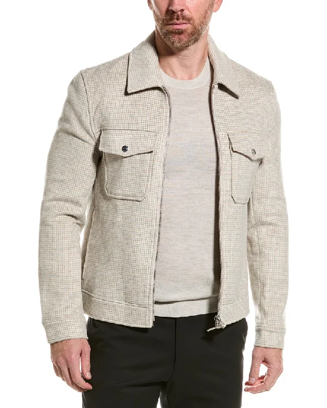 Men's insulated puffer jackets-Reiss Maray Zip-Through Wool-Blend Jacket