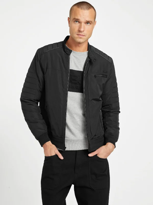 Men's sleek windbreaker jackets-Ryan Padded Moto Jacket