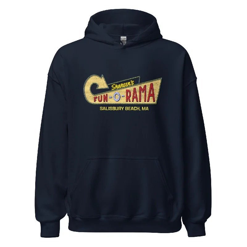 Hoodie with graphic hem men-Shaheen's Fun-O-Rama Amusement Park Hoodie - Salisbury Beach, MA