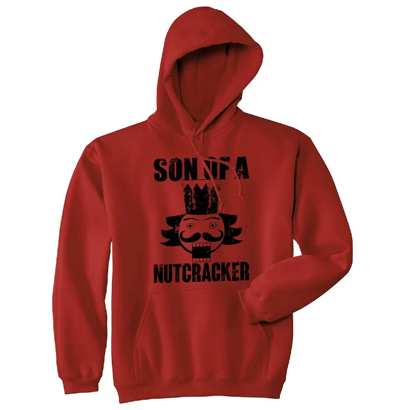 Hoodie for morning chill men-Son Of A Nutcracker Unisex Hoodie Funny Xmas Holiday Season Lovers Hooded Sweatshirt