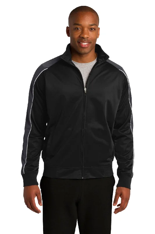 Men's bold windbreaker jackets-Sport-Tek Men's Piped Tricot Track Jacket