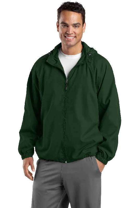 Men's durable windbreaker jackets-Sport-Tek Men's Tall Hooded Raglan Jacket