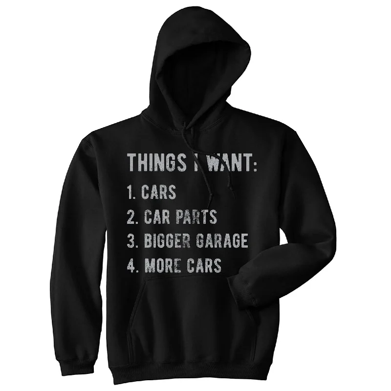 Hoodie with bold trim men-Things I Want List Car Hoodie