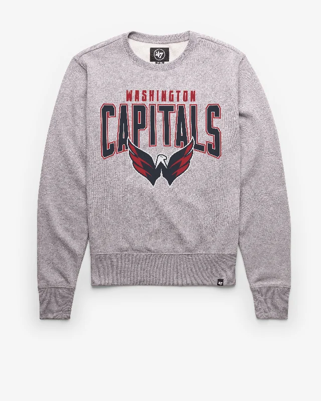 Men’s trendy grey hoodie-WASHINGTON CAPITALS TEAM ELEMENTS ARCH '47 HEADLINE CREW