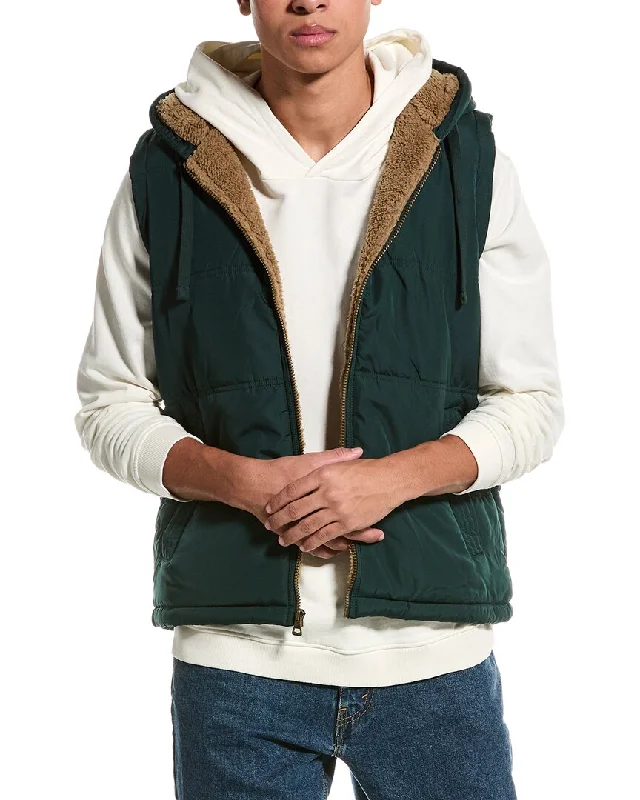 Men's cropped bomber jackets-WEATHERPROOF VINTAGE Sherpa-Lined Hooded Puffer Vest