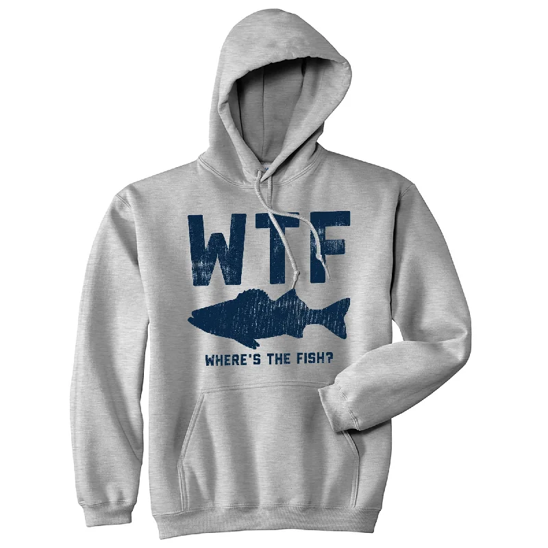 Men’s soft grey hoodie-WTF Wheres The Fish Hoodie