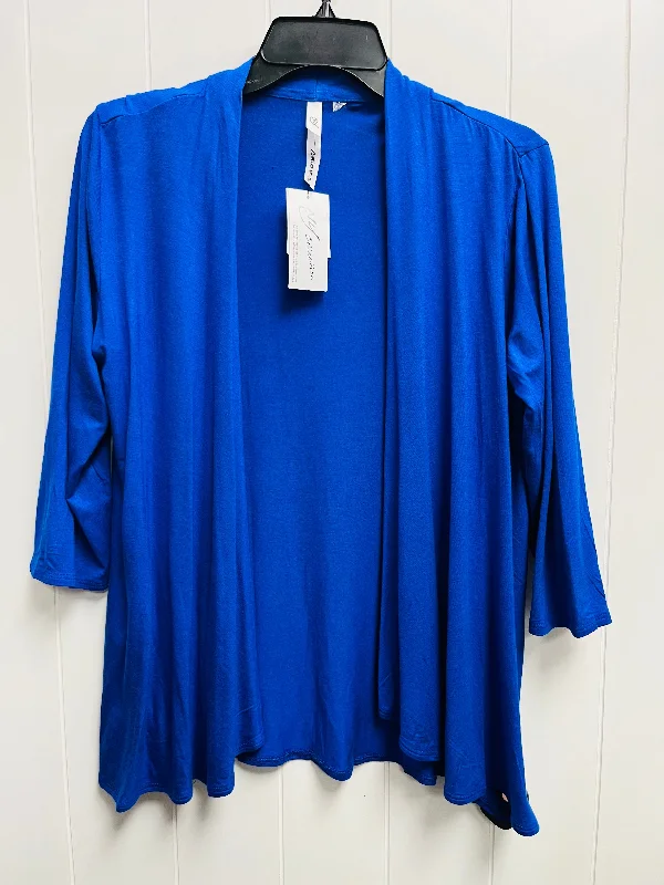 comfortable and cool short sleeve shirts for summer -Cardigan By Ny Collection In Blue, Size: S