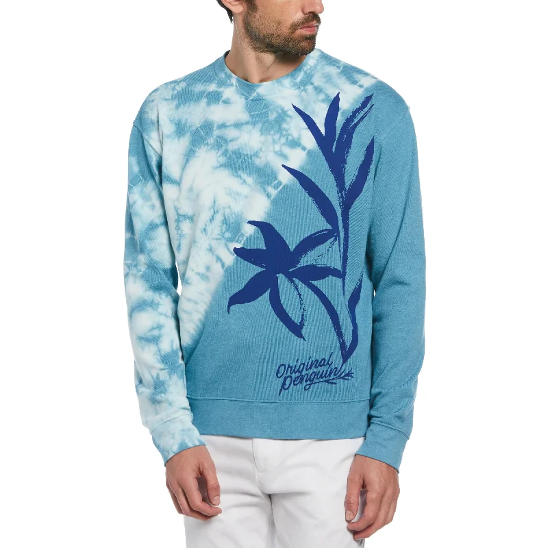 French Terry Tie Dye Crew Neck Sweater