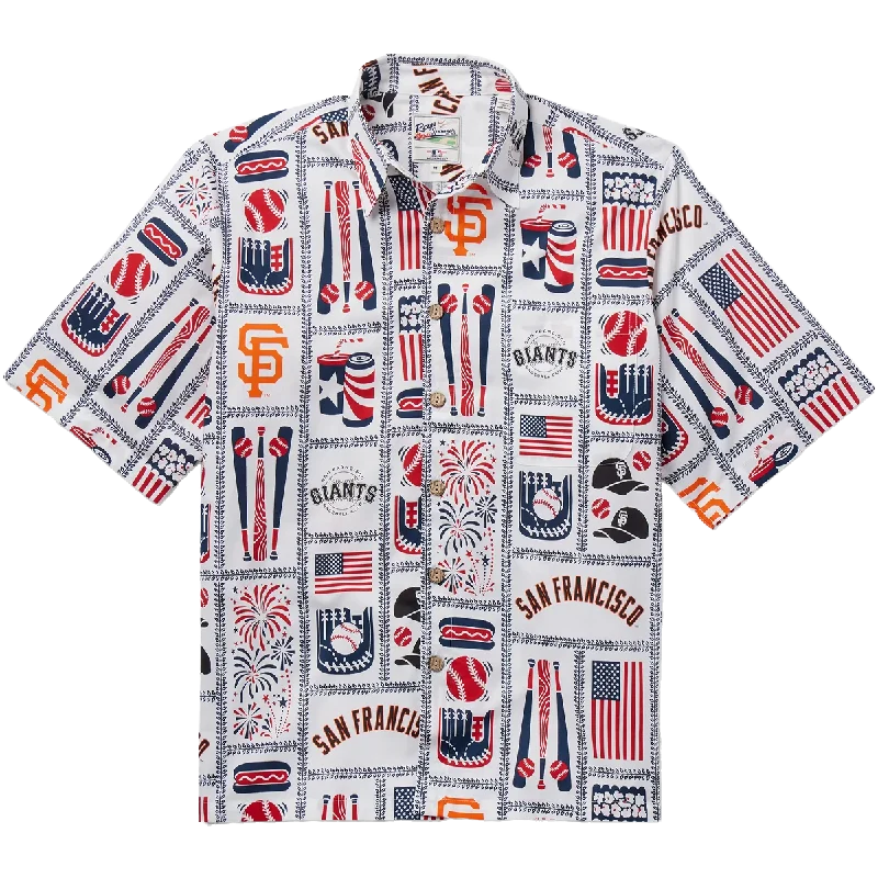 men’s classic short sleeve shirts for warm weather -Men's Giants Americana Button Down