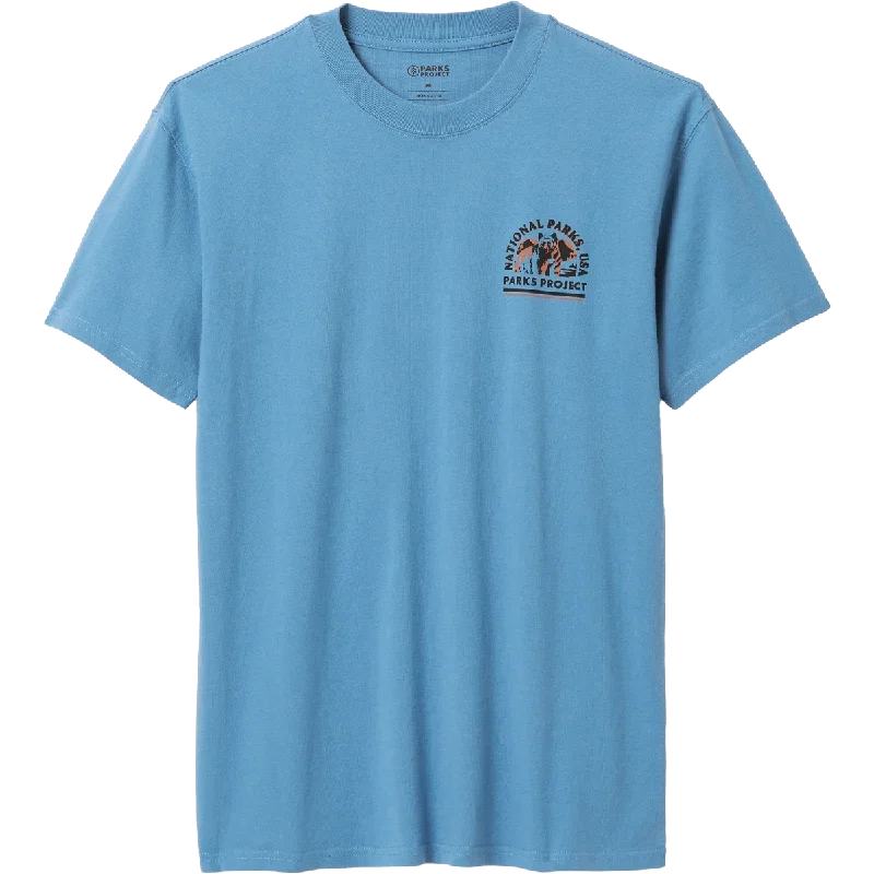 trendy short sleeve shirts for fitness and travel -Men's National Parks USA Grizzly Tee