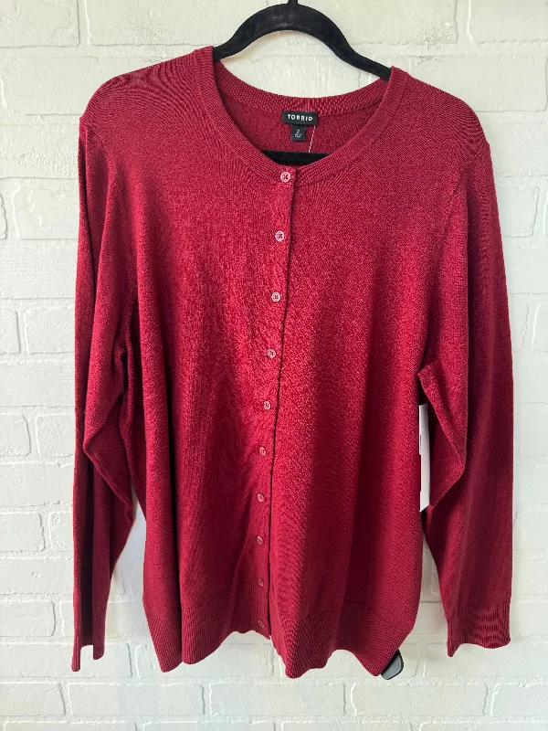 men’s affordable short sleeve shirts for daily wear -Sweater Cardigan By Torrid In Red, Size: 2x