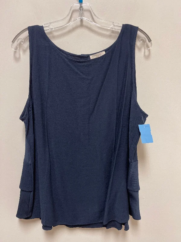 comfortable short sleeve shirts with a modern fit -Top Sleeveless By Loft In Navy, Size: Xl