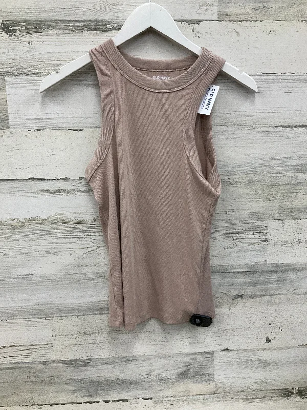 men’s fashionable short sleeve shirts for outdoor events -Top Sleeveless By Old Navy In Tan, Size: S