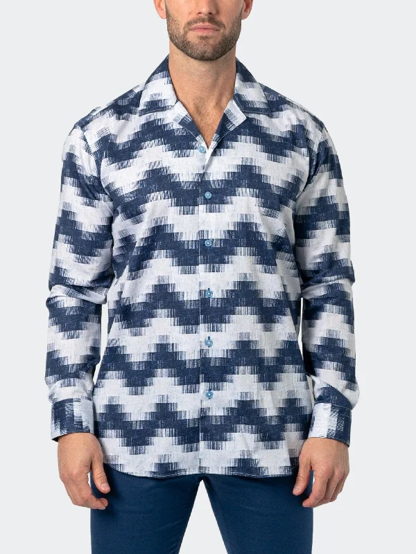 Men's workwear-inspired shirts-Archimedes Wave Blue