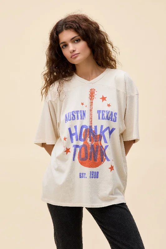 affordable short sleeve shirts for all-day wear -Austin Honky Tonk Oversized Jersey Tee