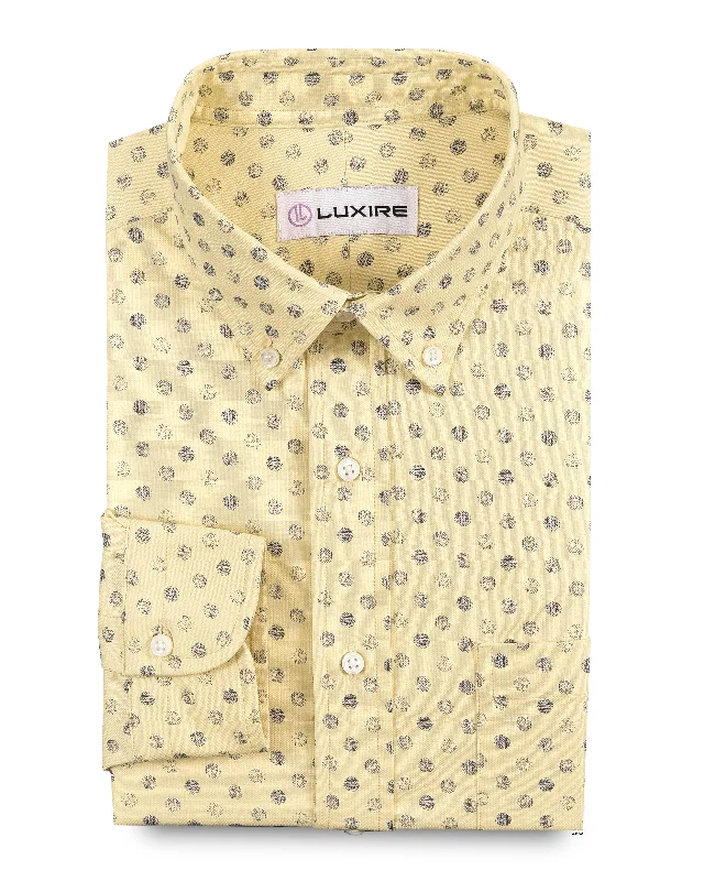 Men's grove shirts-Luxire Presto: Monti Baby Yellow Block Print