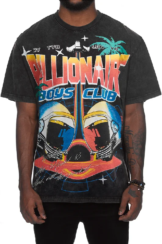 lightweight and breathable summer short sleeve shirts -Billionaire Boys Club BB Tropics SS Oversized Knit Tee