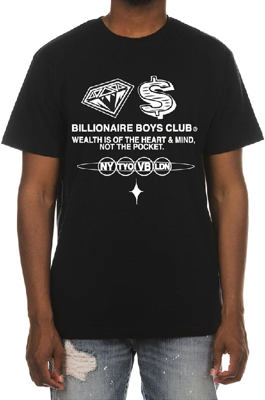 trendy short sleeve t-shirts with modern cuts -Billionaire Boys Club BB Wealth SS Tee